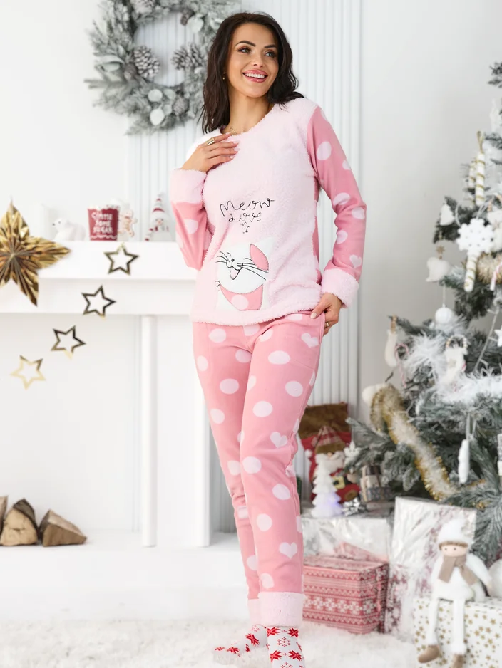 Royalfashion Дамски пижами с коте