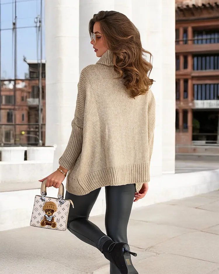 Royalfashion Дамски пуловер с волан