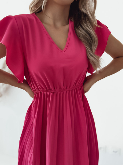 Royalfashion Дамска плисирана миди рокля