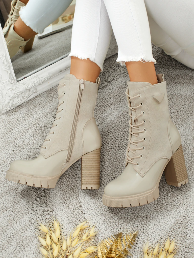 Дамски еко велурени боти на ток Event Bramble