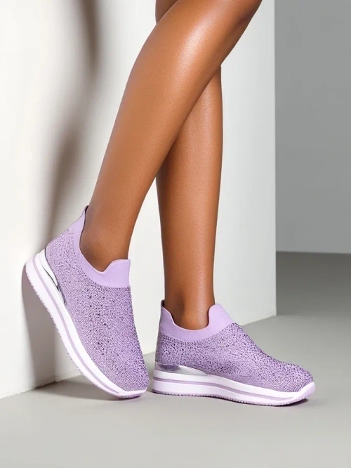 Обувки за спорт Royalfashion тип слеп-он за жени с камъчета Adeq