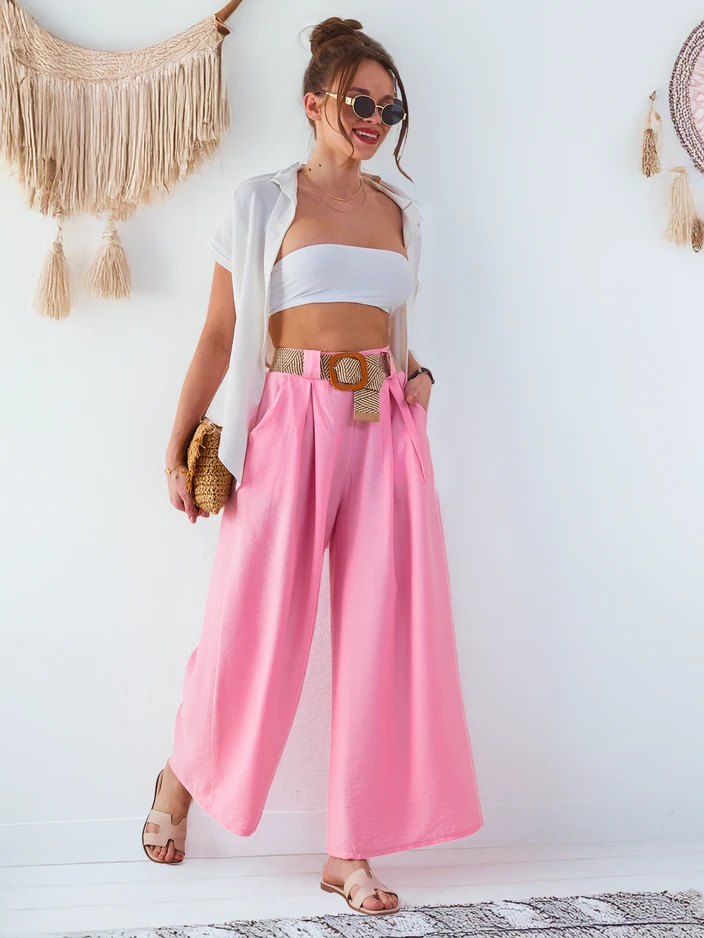 Royalfashion Жени Широки Плетени Панталони