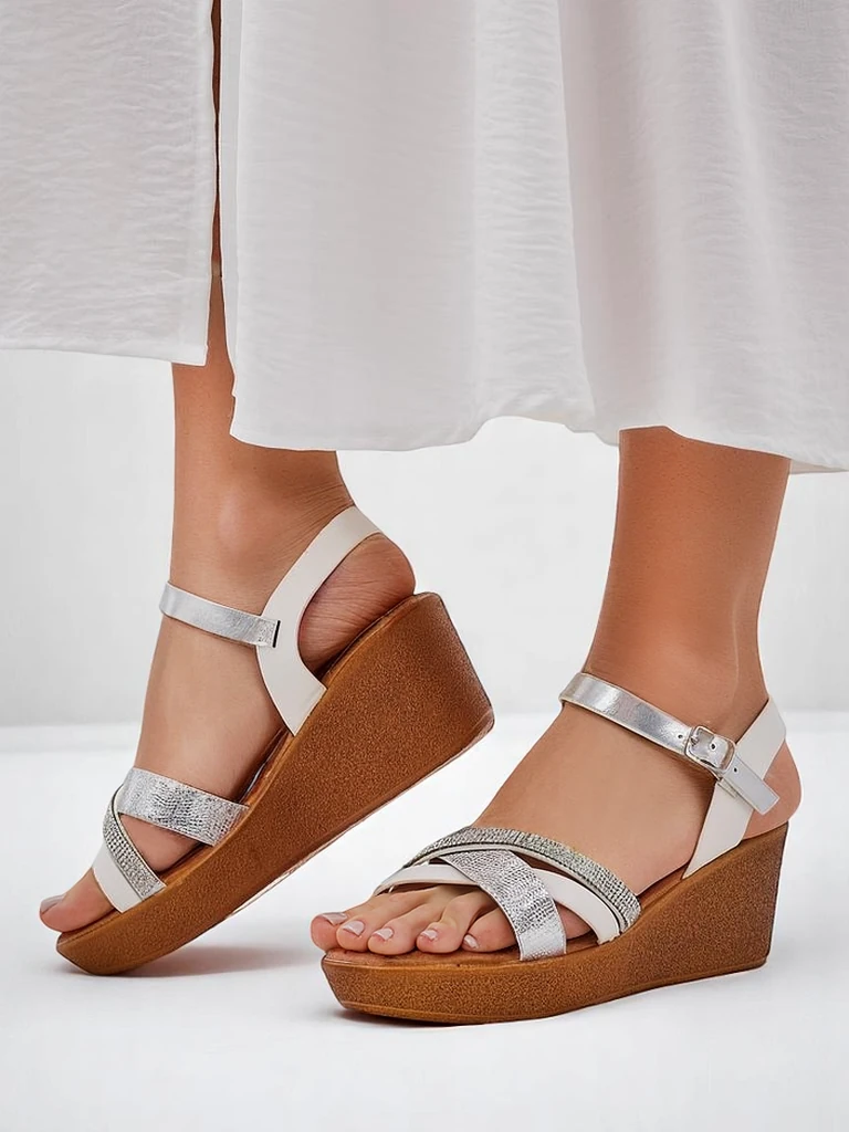 Обувки на платформа Royalfashion за жени с кристали и блясък Glittera