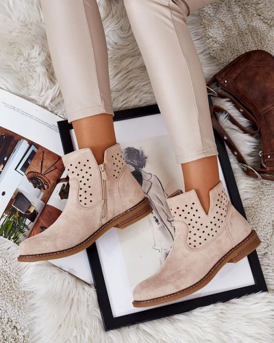 Royalfashion Светлокафяви дамски ботуши Rito