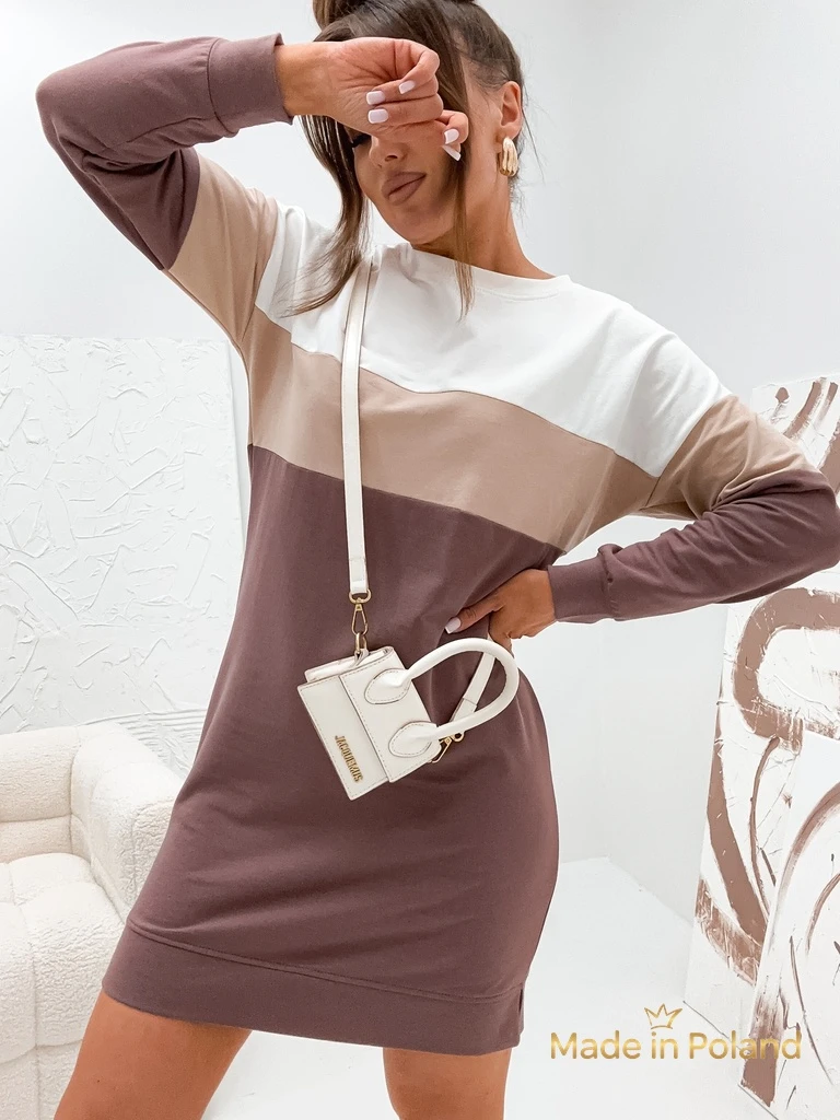 Мини памучна рокля на райета