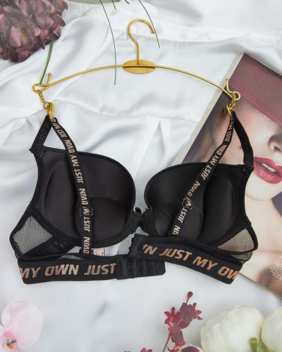 Royalfashion Дамски сутиен, украсен с надписи