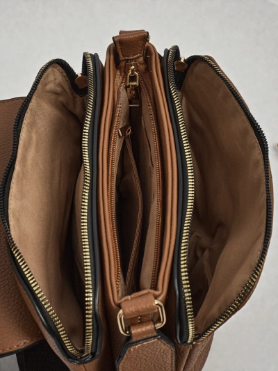 Дамска чанта Cassiopeia Светлокафява Кожена Елегантна