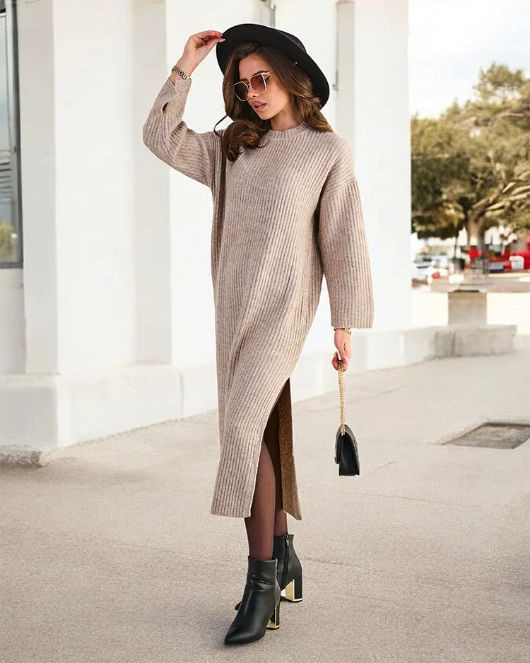 Рокля-пуловер за жени в стил Роялфешън