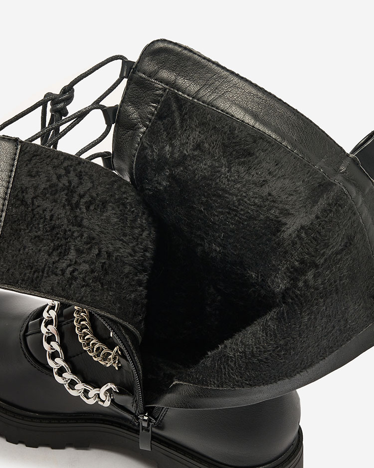 Royalfashion Дамски ботуши тип "багер" в черно Goserre