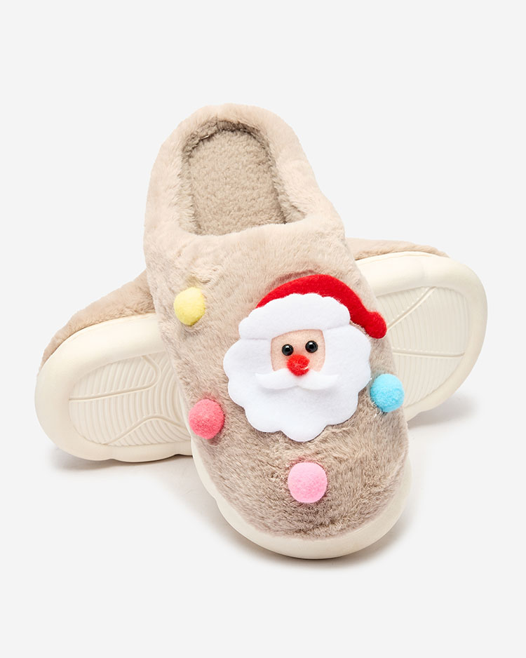 Royalfashion Коледни дамски чехли в светлокафяво Fertemse