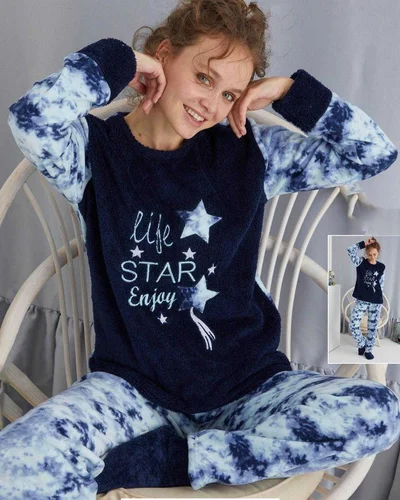 Royalfashion Дамски пижами а'ла флийс Life Star Enjoy