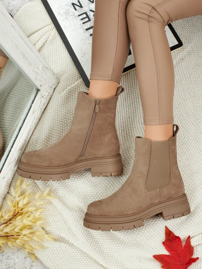 Дамски боти в стил Челси от еко велур Lunvor