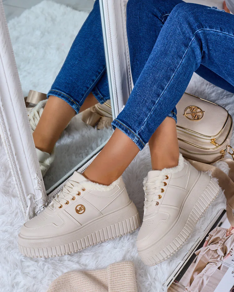 Royalfashion Затоплени дамски маратонки с кожа Rozit