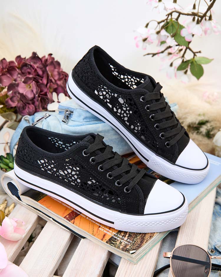 Дамски кецове Calista Nero с дантела, дишащи – колекция Лято/Пролет