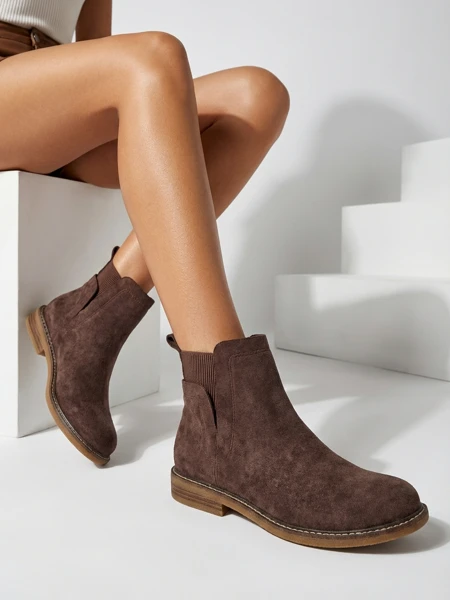 Дамски боти в стил Челси от еко-велур Veysi