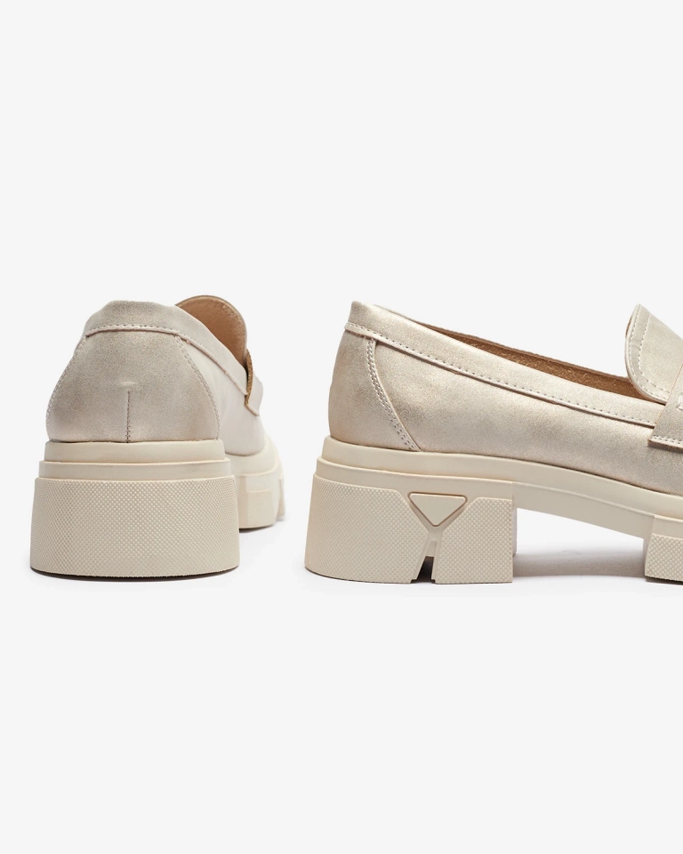 Златни дамски мокасини от еко кожа Sepop- Footwear