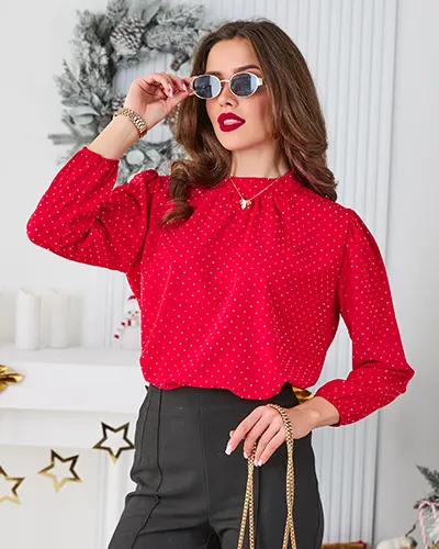 Роулфешън дамска блуза с камъни