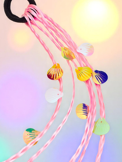 Royalfashion Прикачващи се плитки с мидени черупки на ластична лента