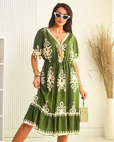 Royalfashion Дамска памучна рокля а'ла бохо