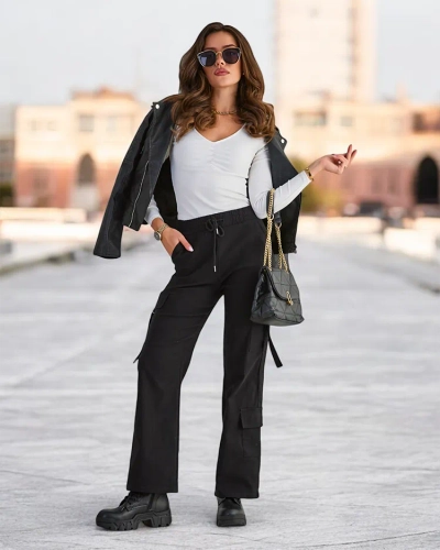 Royalfashion Дамски бойни панталони от плат