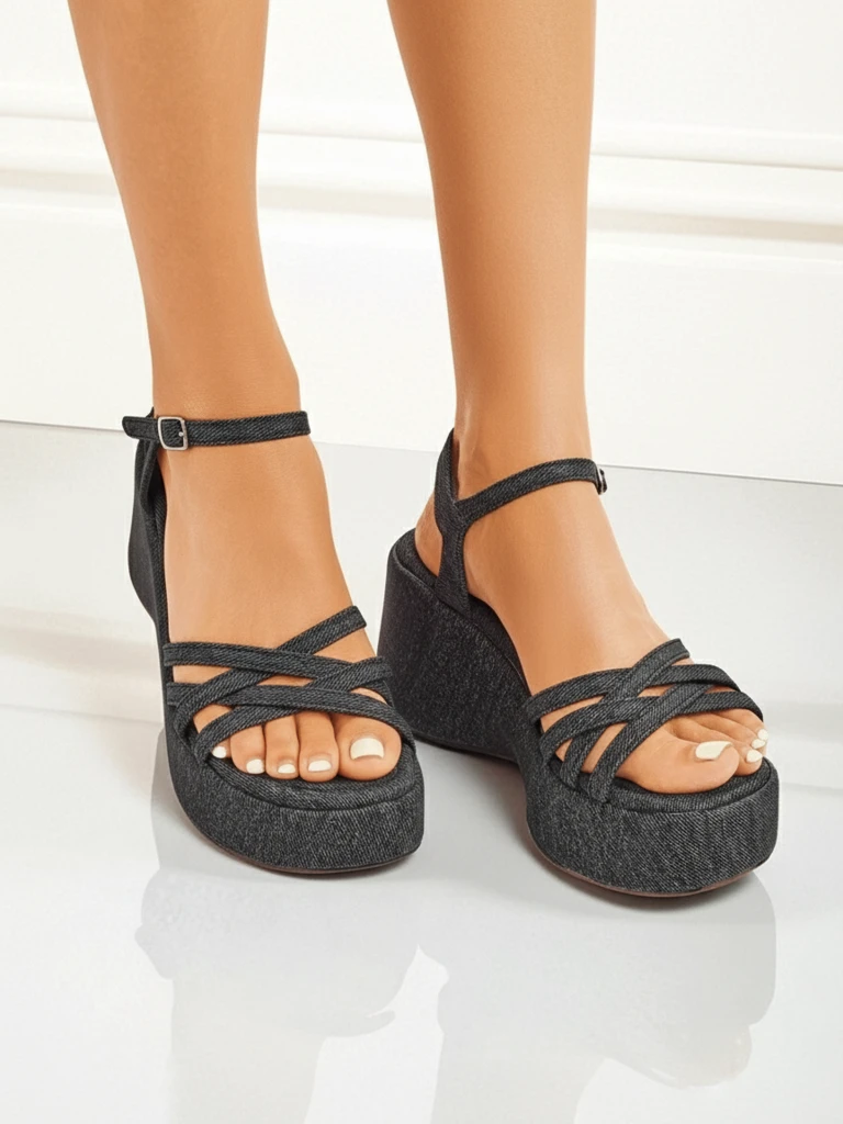 Royalfashion Дамски сандали на танкетка Shadow Lift