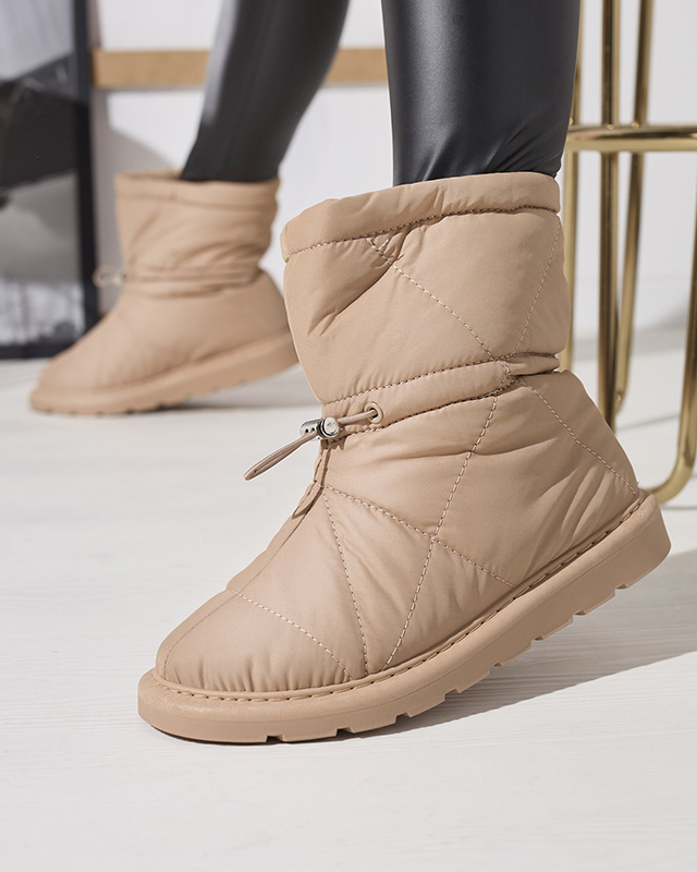 Светлокафяви дамски изолирани ботуши a'la snow boots Kaliolen - Обувки