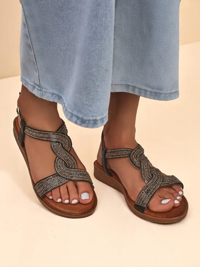 Royalfashion Дамски сандали с декоративни каишки Aria Shine