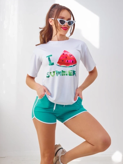 Royalfashion Жени спортен комплект с тениска и шорти Диня