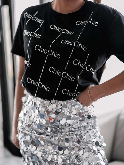 Royalfashion Дамска тениска с циркони