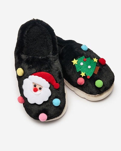 Royalfashion Коледни дамски чехли в черно Fertemse