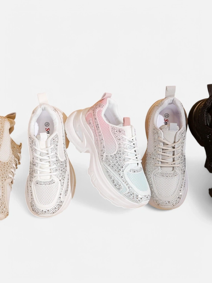 Дамски спортни маратонки Royalfashion с камъни блестящи Bloss