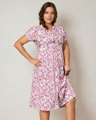 Royalfashion Дамска флорална миди рокля