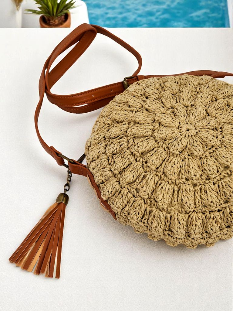 Royalfashion Малка сламена дамска чанта Solea Mini