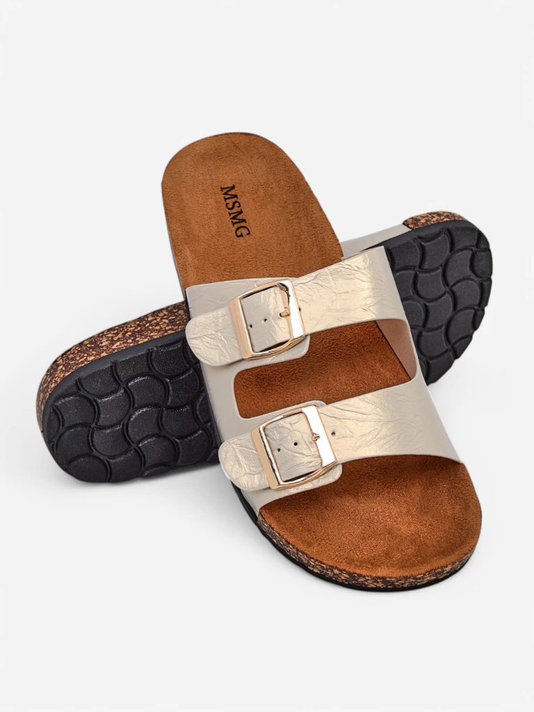 Дамски златни сандали Ariadne Eco с плоска подметка за лятото