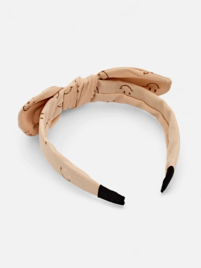 Royalfashion Детска лента за коса с панделка с принт на усмихнати лица