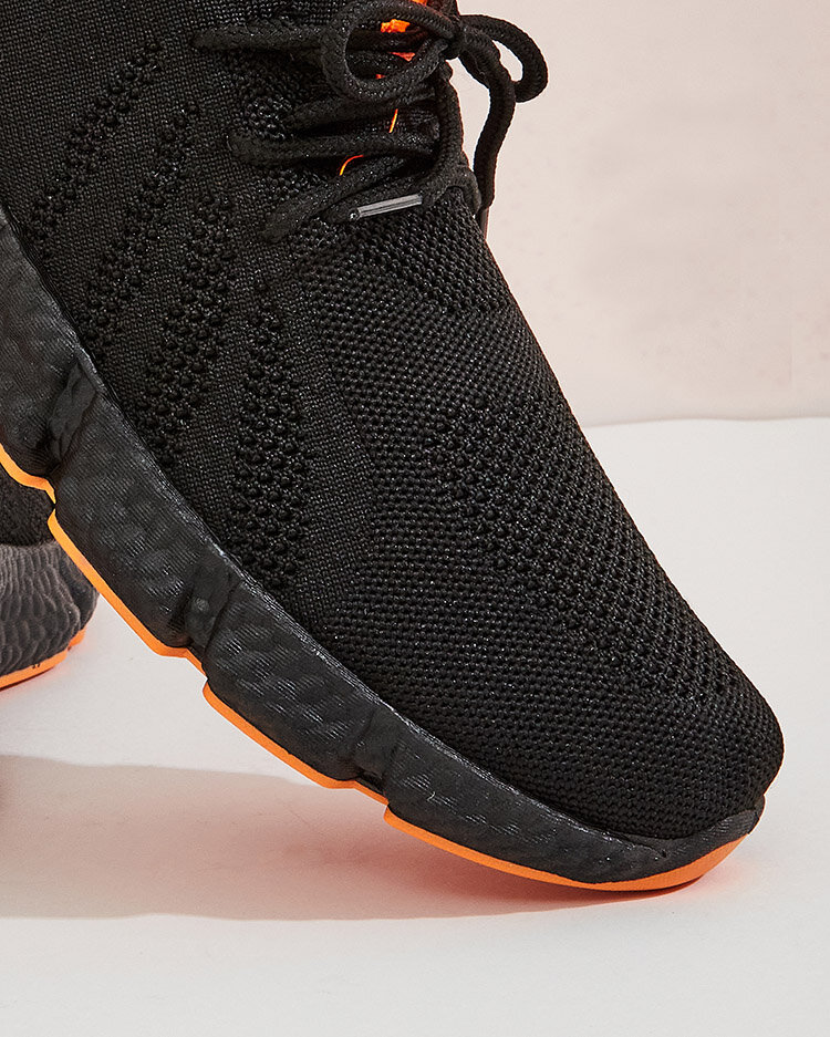 Czarno- pomarańczowe sportowe buty damskie Bommgi - Obuwie