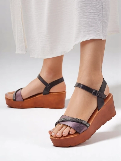 Роялфешън дамски сандали на платформа с кристали и блясък Aurora Glow