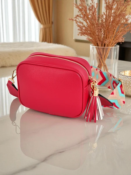 Royalfashion Малка дамска чанта от еко кожа с цветна каишка Kovi Lace