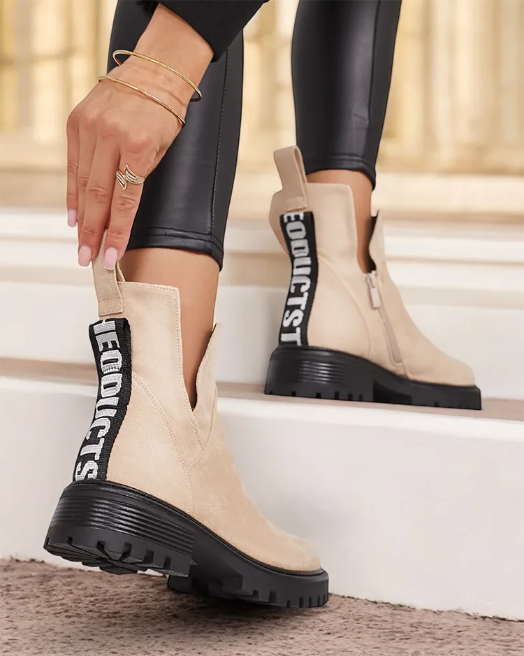 Royalfashion Дамски ботуши Gorgie с изрязано ходило