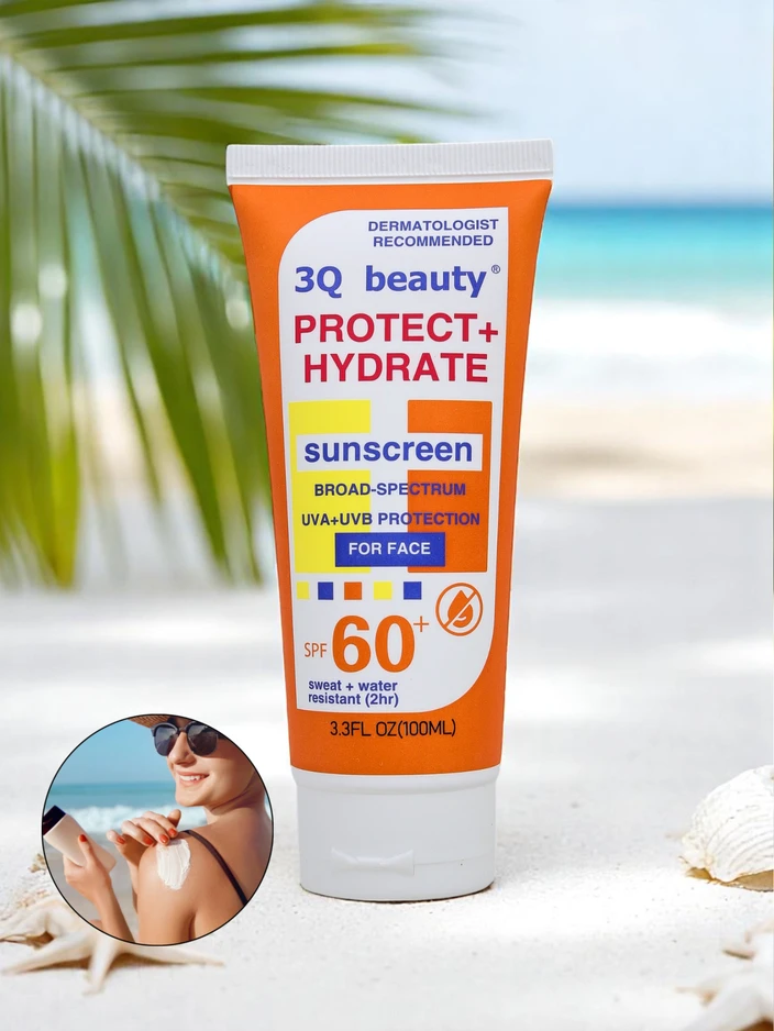 3Q Beauty Водоустойчив слънцезащитен крем за лице SPF 60
