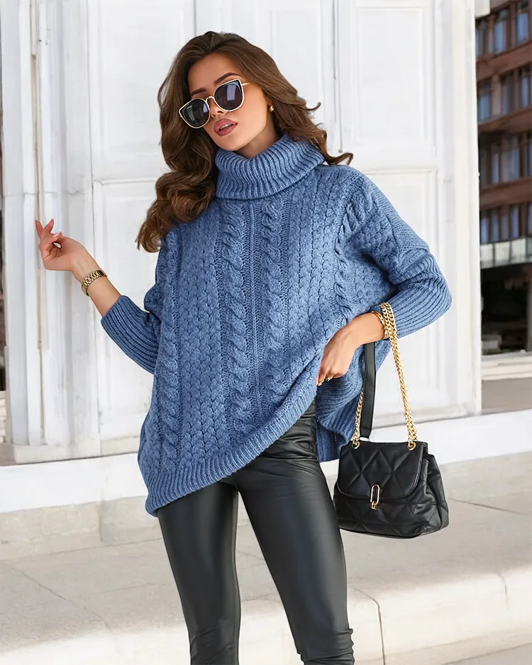 Royalfashion Дамски пуловер с волан