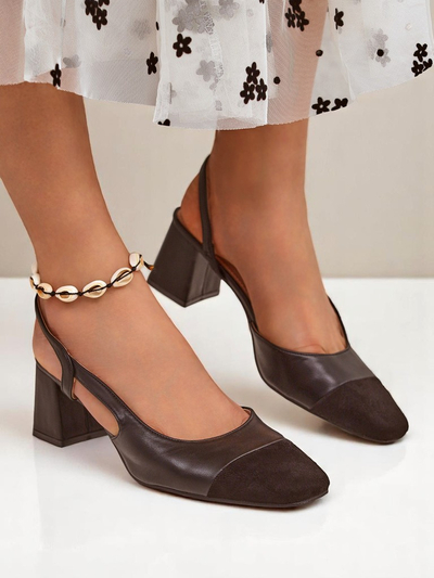 Royalfashion Дамски обувки на нисък ток с декоративен нос Eleganzo