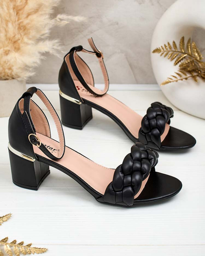 Черни дамски сандали с коланче Marines - Обувки