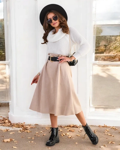 Дамска сюртук средна дължина Royalfashion a' la suede