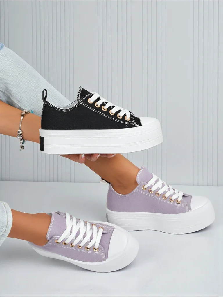 Лилави дамски маратонки Callista на платформа – лято/есен, плосък ток