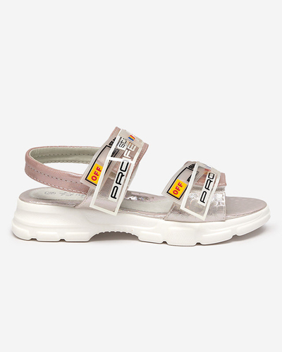 Różowe dziecięce sandałki zapinane na rzepy Keris - Obuwie