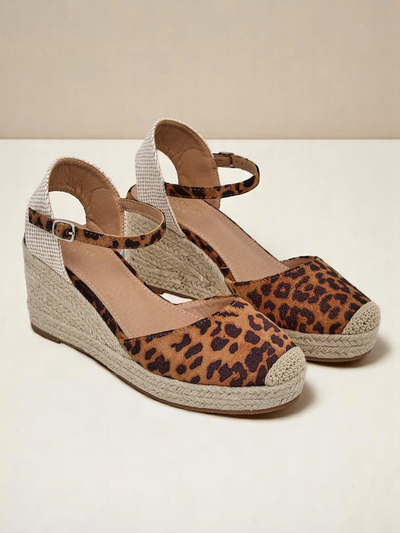 Дамски платформи Aurelia Leopard Royalfashion, екологична кожа, камел
