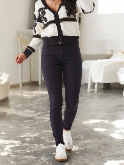 Royalfashion Дамски дънки от памук в тясно кроене