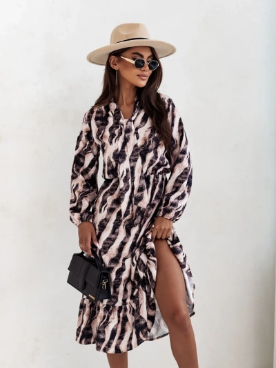 Royalfashion Женска миди рокля с принт