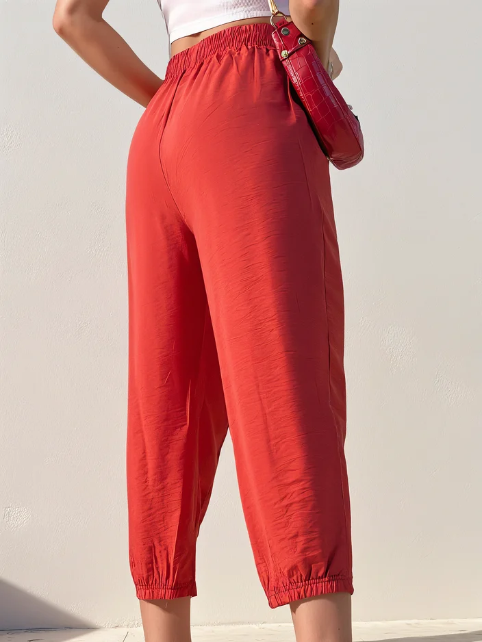 Royalfashion Прави дамски панталони от тъкан 7/8